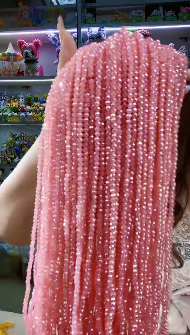 玻璃0809卡4水晶扁10条ab彩10条西游粉玉
