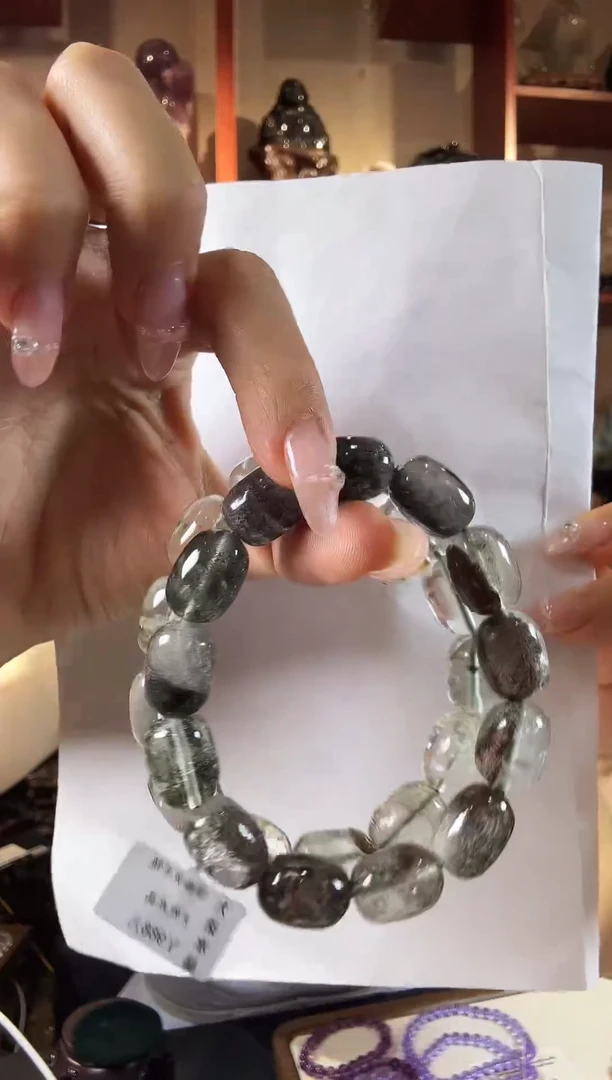 水晶手串未镶嵌绿幽灵 长19m