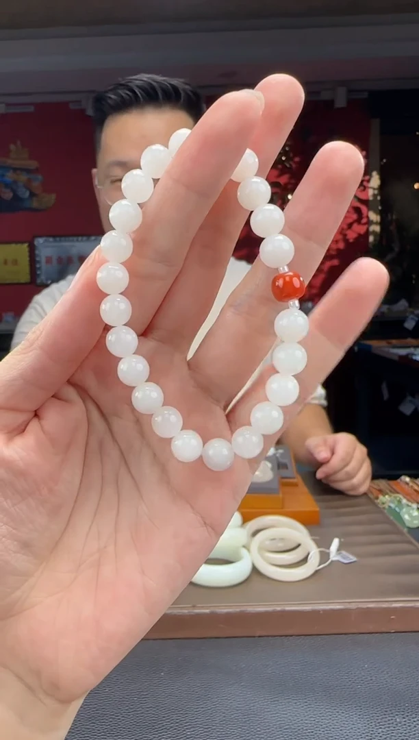 未镶嵌手串和田玉白玉单圈手串