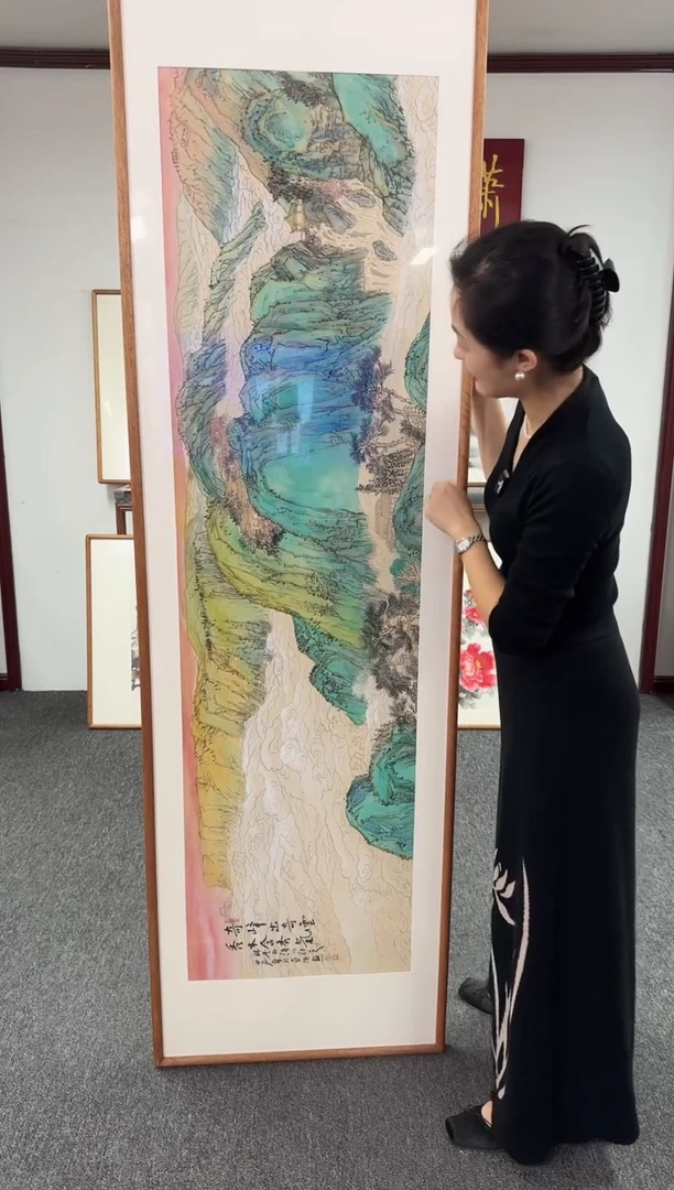 国画仿古山水 210*60 曹勇强