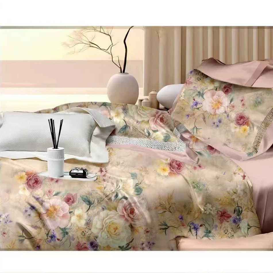 C1065 高档全棉加厚暖绒棉磨毛标准四件套 爱丁堡-粉200*230秋冬