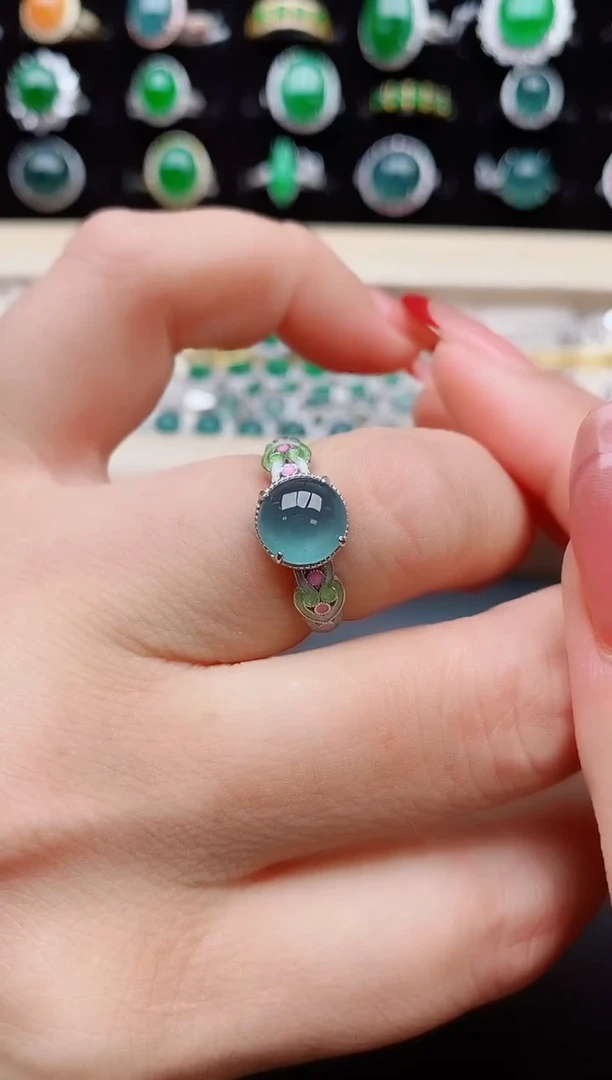 【闪购商品】翡翠戒指银S925镶嵌31231