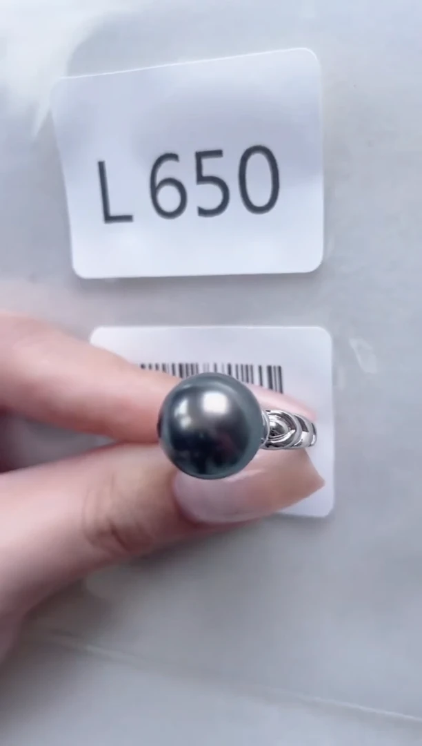 银S925镶嵌海水珍珠戒指L650