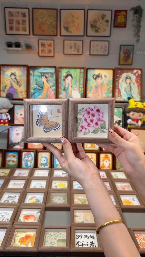 国画小蝴蝶  红绣球 手绘国画11