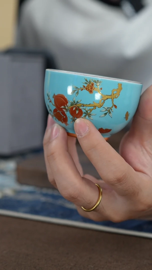 【闪购商品】【蓝】【榴金石榴花福享杯】【简装】