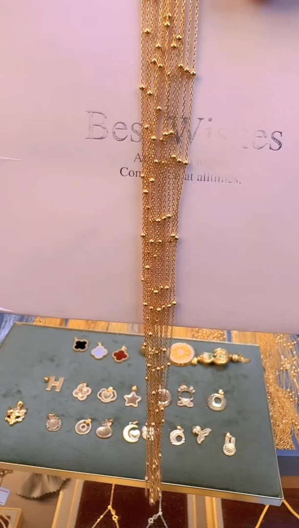 42cm固定不可调节闪o隔珠链1.03g（多样性发货）