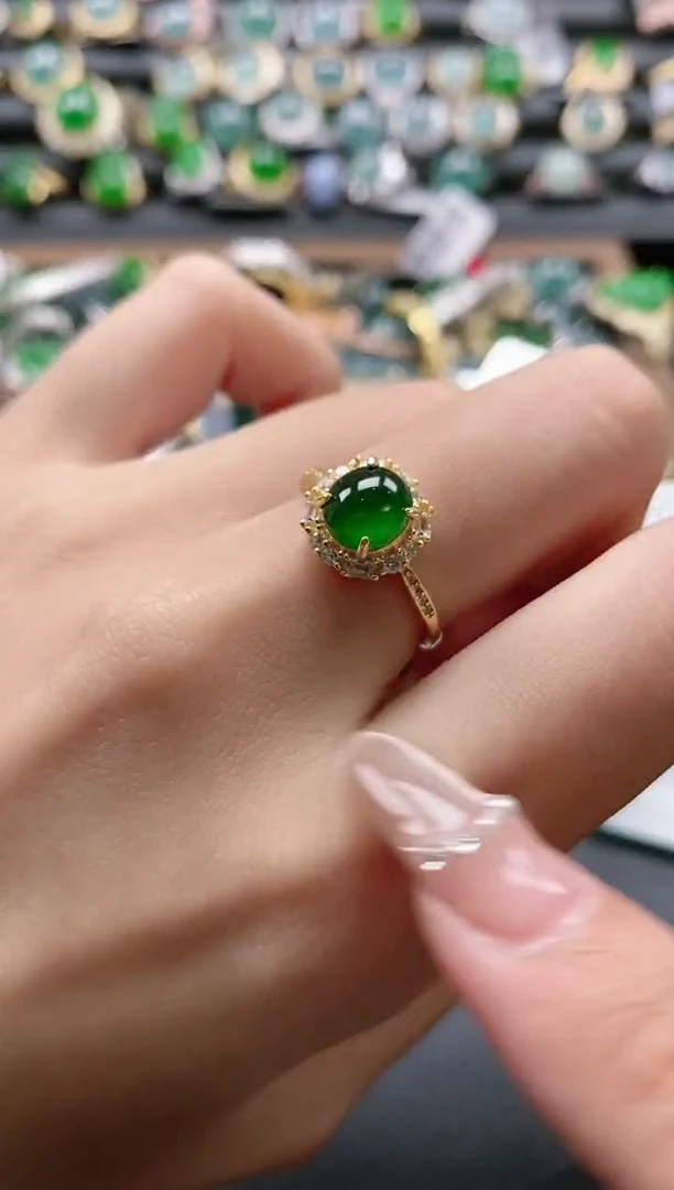 【闪购商品】翡翠戒指银S925镶嵌51511