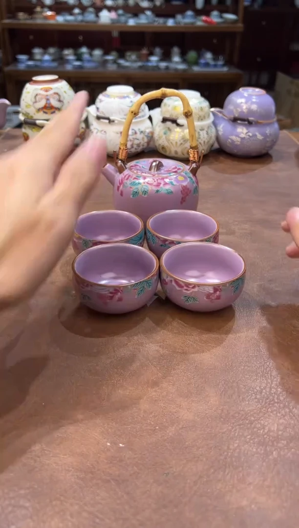 真的很便宜超好看会开片的旅行茶具