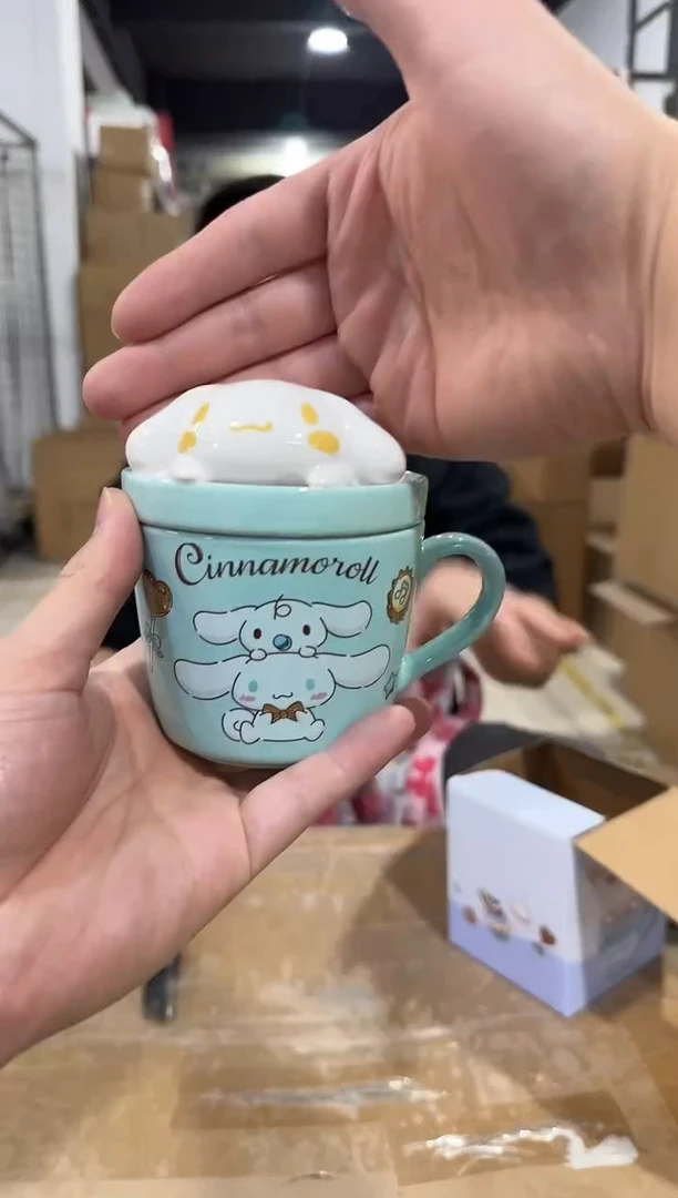 瓷片原盒玉桂狗甜品带盖杯