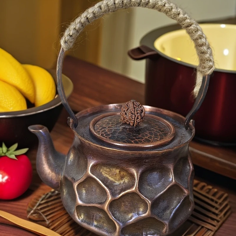 纯紫铜600毫升提梁壶