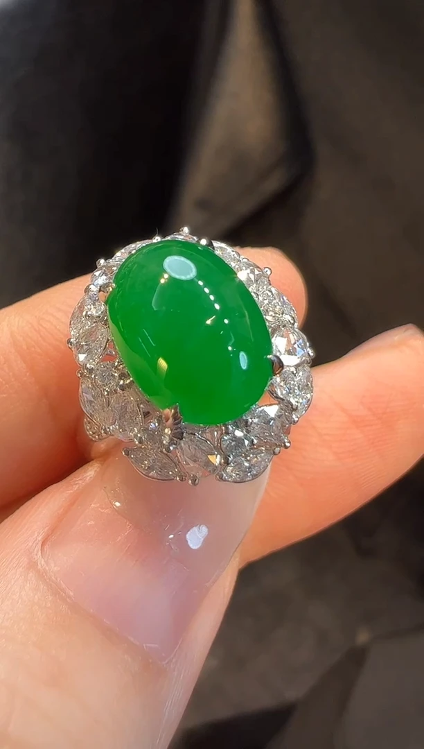 18K金镶嵌戒指翡翠L6戒指