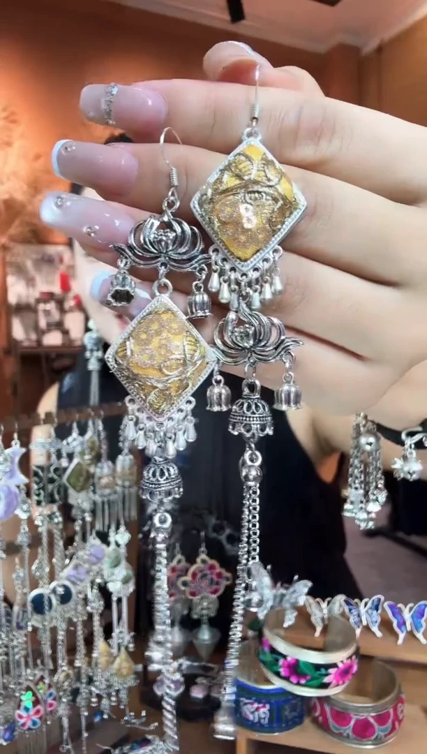 刺绣纯手工民族风耳环