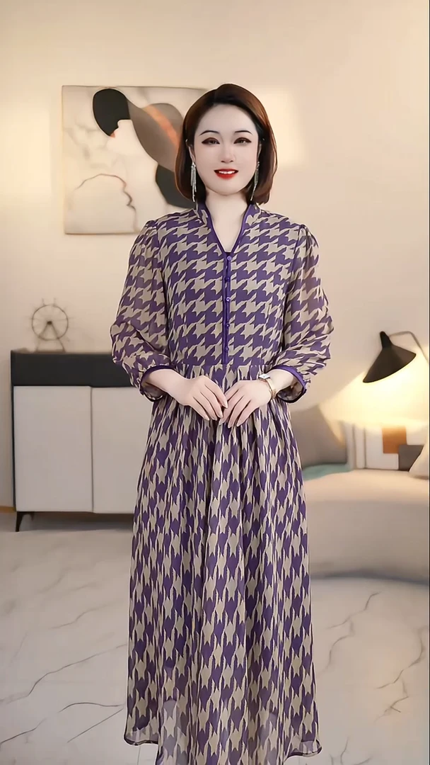 现货【深圳薇姐清仓】V 高端大码原创遮肉显瘦连衣裙 1011