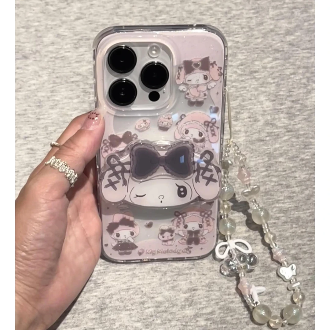 甜妹可爱美乐蒂支架适用苹果17promax手机壳iphone16新款15promax