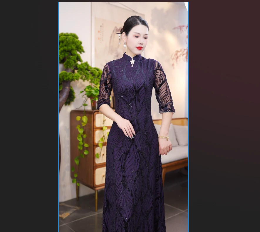 紫晴  2025新款旗袍气质日常优雅秋冬复古