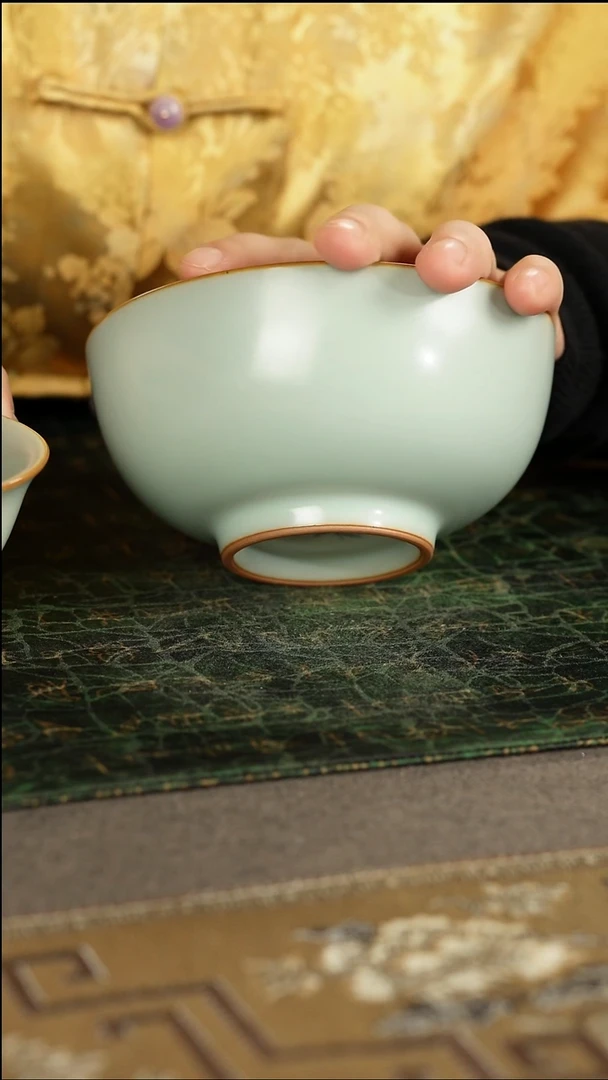 善窑厂汝窑天青善食饭碗大小号2选1（10只）