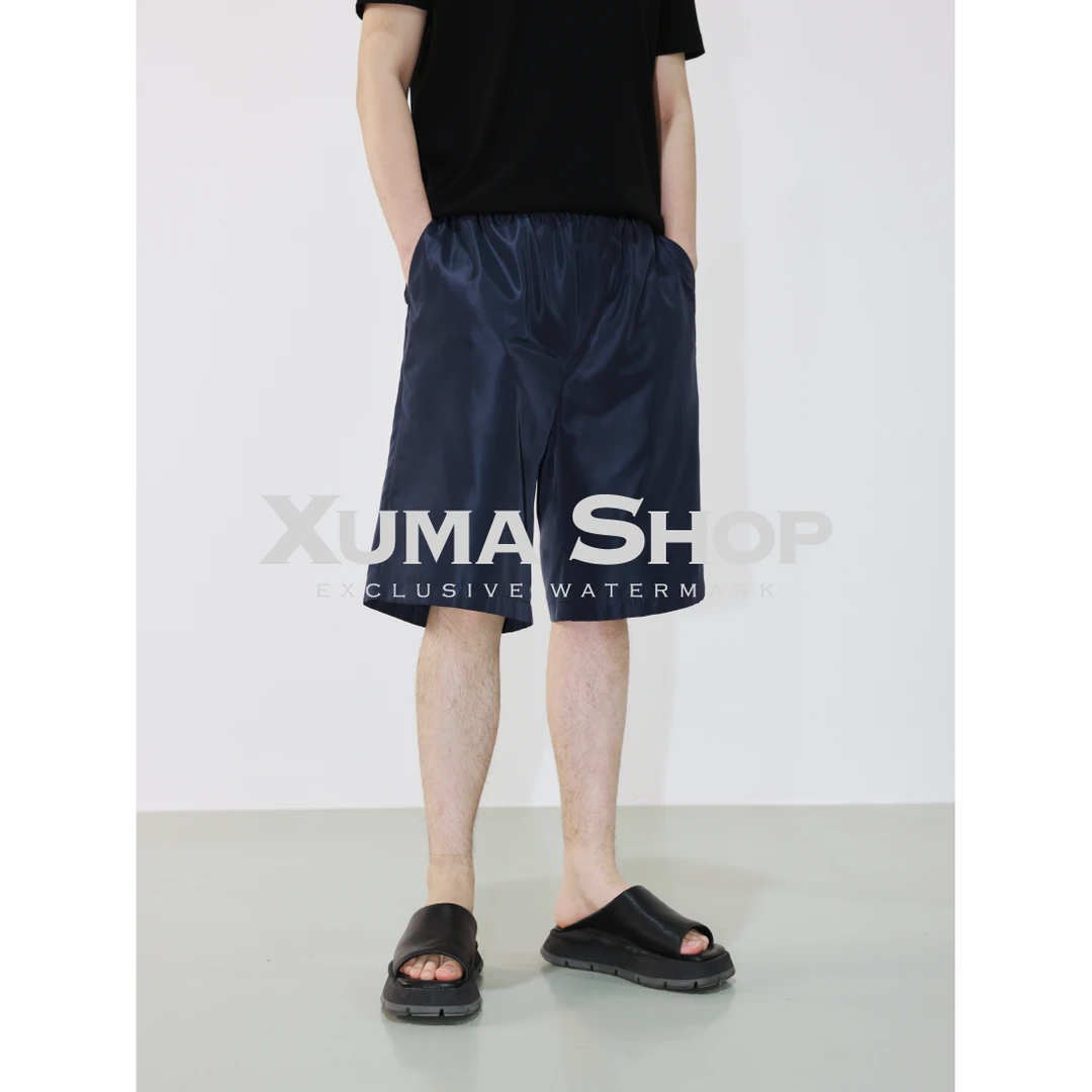 DUPU 2025夏季140g聚酯缎面质感抗皱轻薄运动户外五分宽松短裤