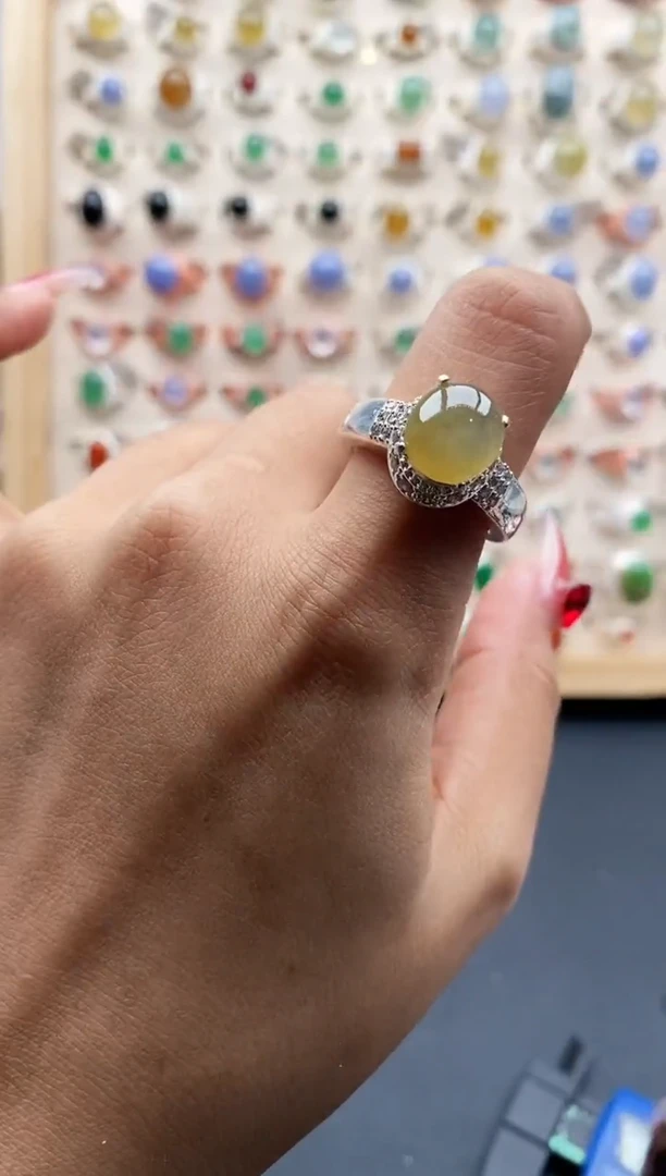 【闪购商品】翡翠戒指未镶嵌缅甸天然A货翡翠333 8+10