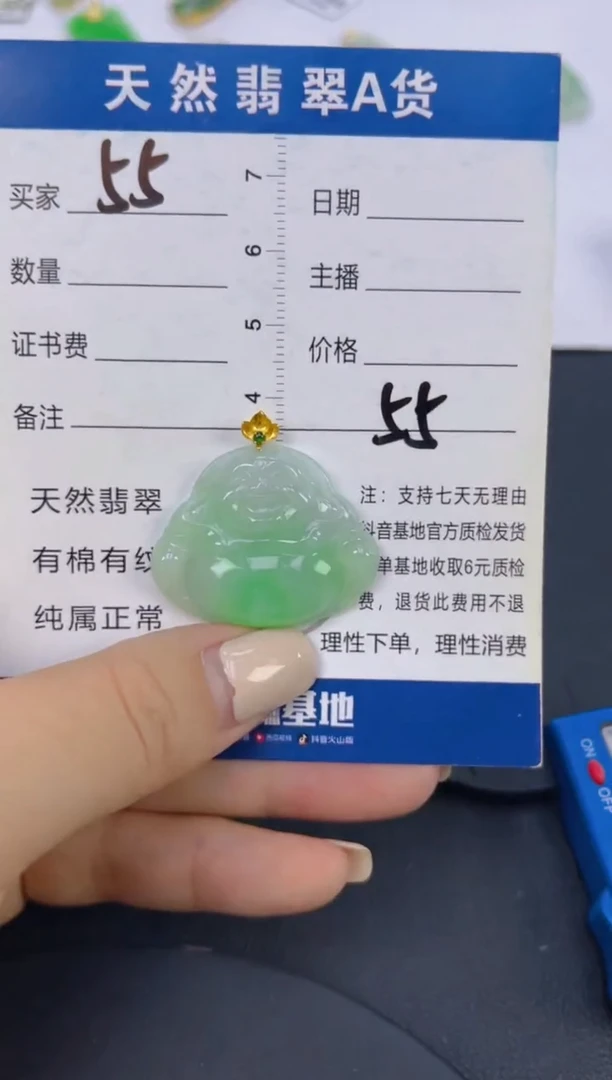 翡翠18K金镶嵌颈饰天然A货翡翠