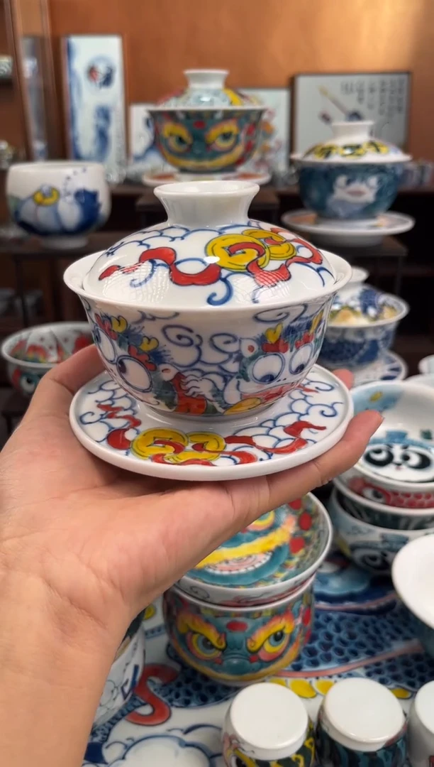 昨明金蝉三才盖碗