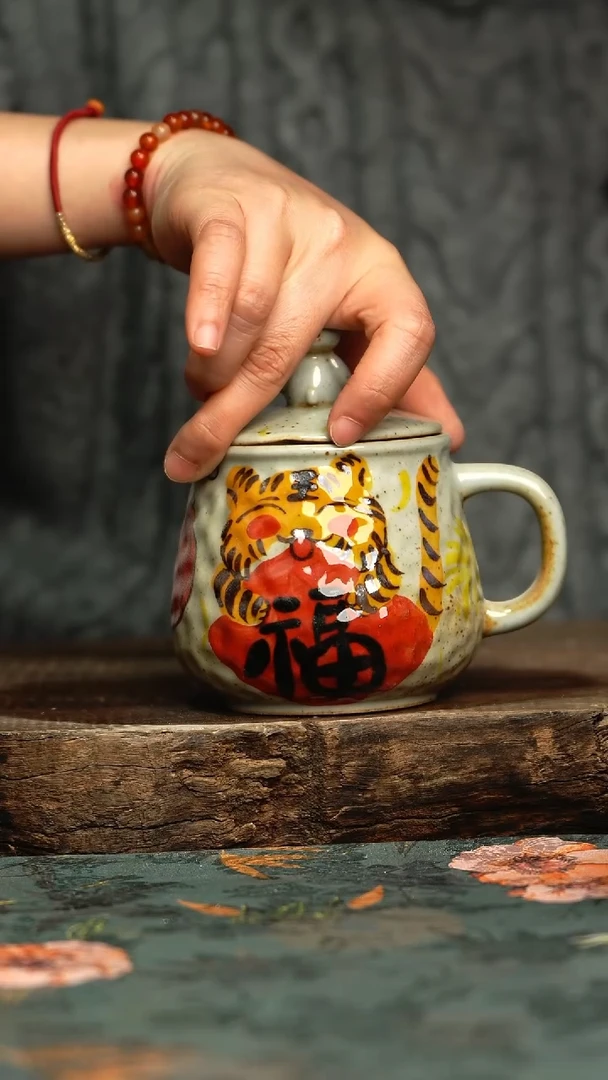 【闪购商品】杯釉下彩手工手绘同款陶器