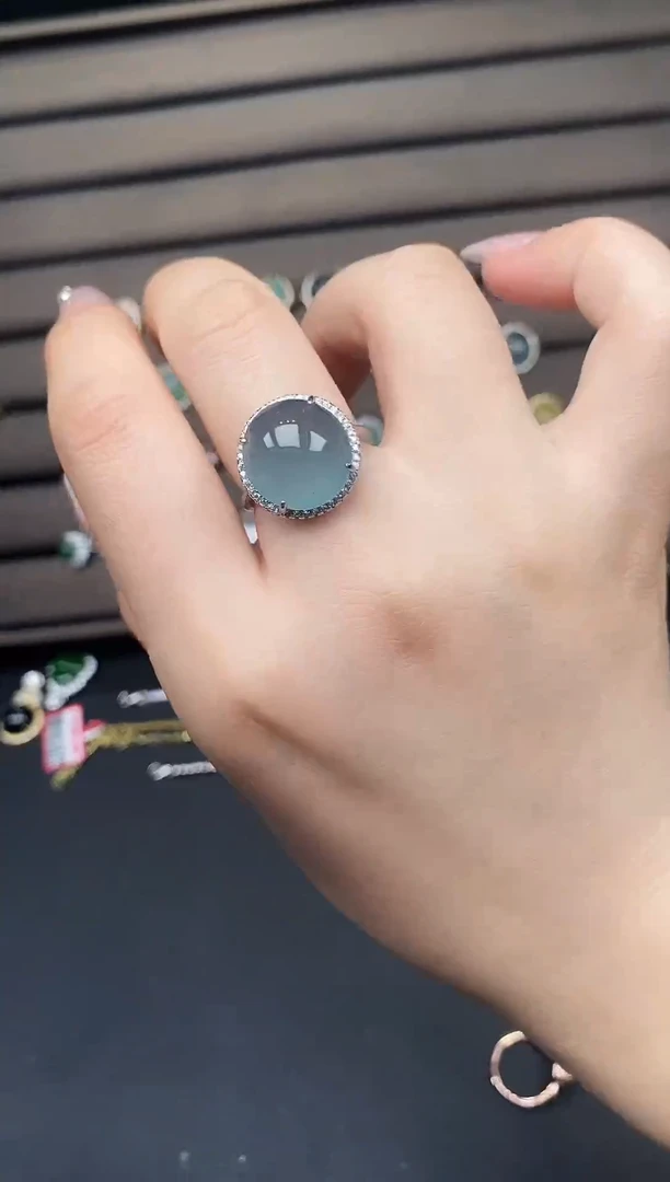 银S925镶嵌戒指翡翠3683568