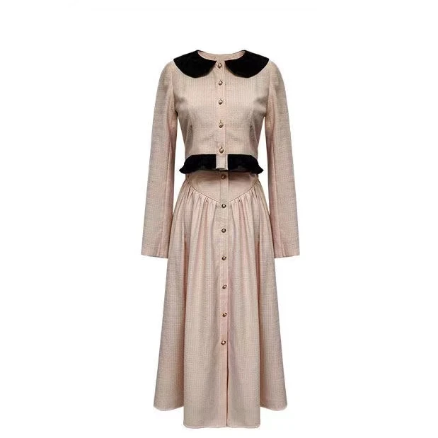 薇宝儿 Veebool-原创设计时尚显瘦收腰套装连衣裙-27710T-27711T