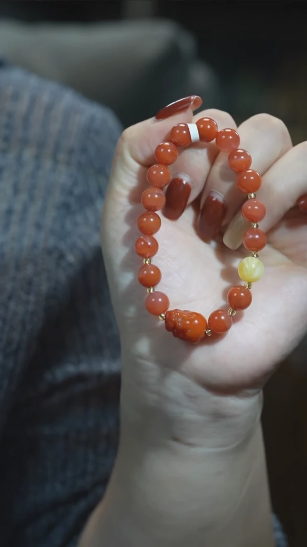 未镶嵌手链南红玛瑙圆珠貔貅