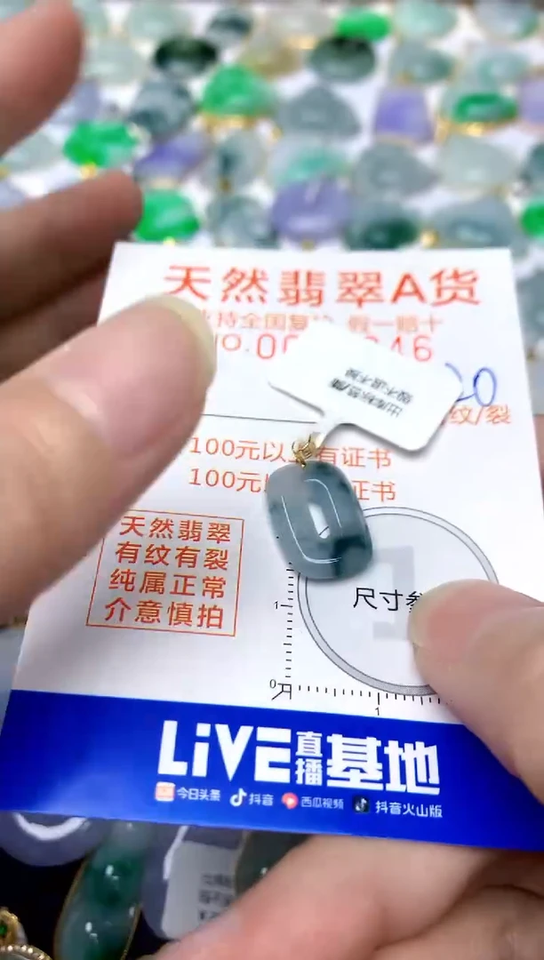【闪购商品】翡翠颈饰18K金镶嵌20天然A货翡翠