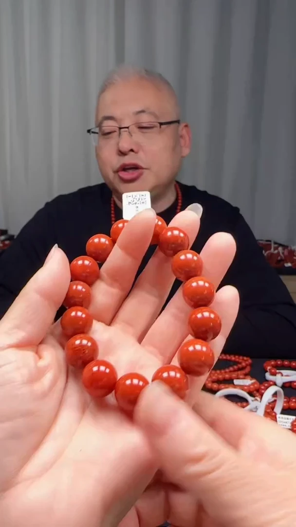 未镶嵌多样性发一件南红玛瑙14mm瓦西火焰纹圆珠单圈