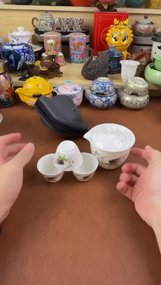 陶瓷茶具摆件旅行套组
