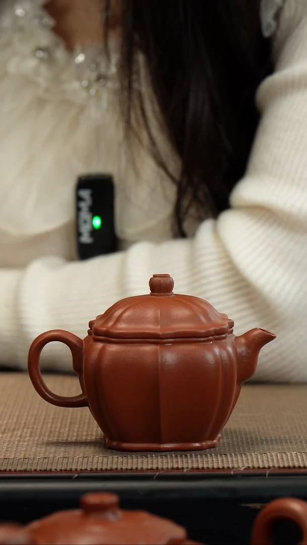 【闪购商品】紫砂茶壶生砂朱泥筋纹汉瓦