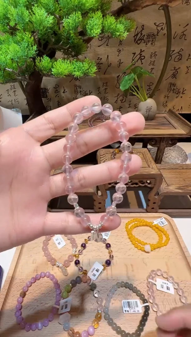 银S925镶嵌手串水晶手饰@@