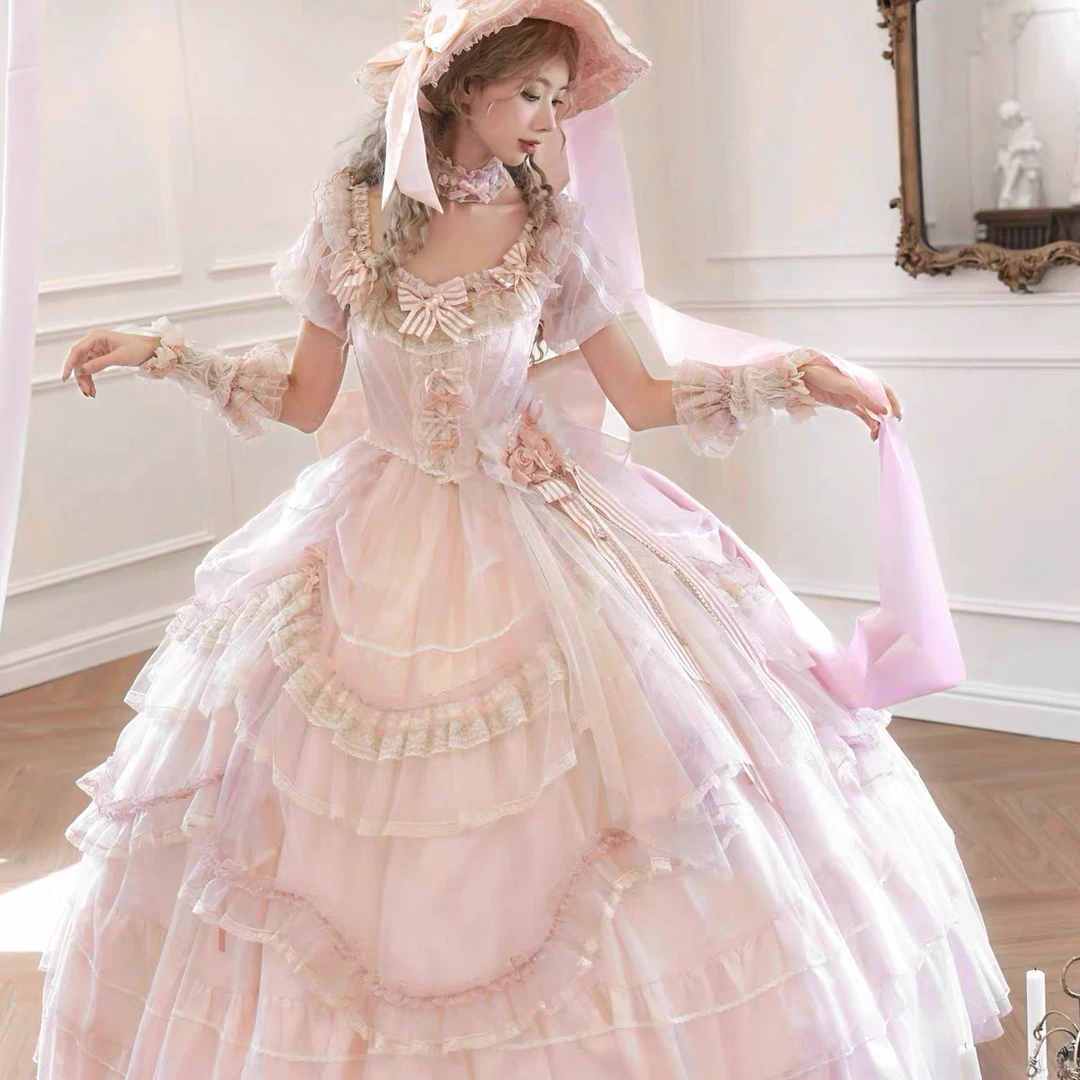 【新款现货】 蕾拉心事 长款花嫁原创夏季少女生日成人礼洛丽塔洋装