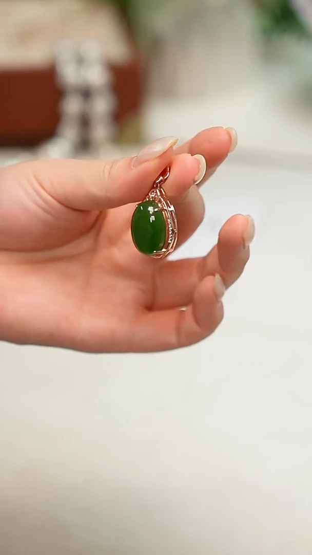 和田玉银S925镶嵌吊坠(不含链)吊坠