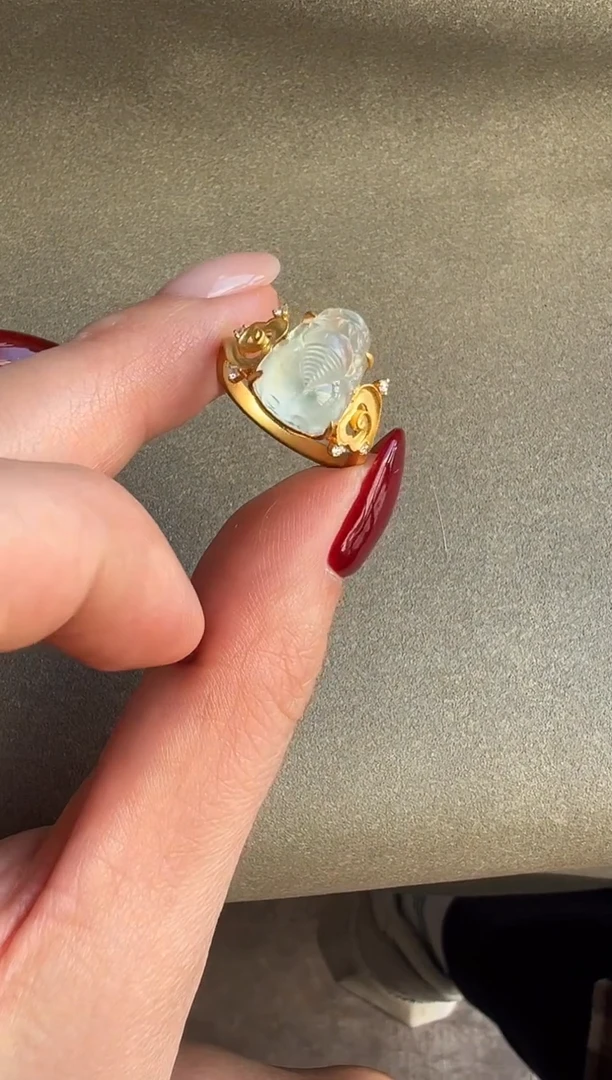 未镶嵌戒指翡翠口*子翡翠戒指