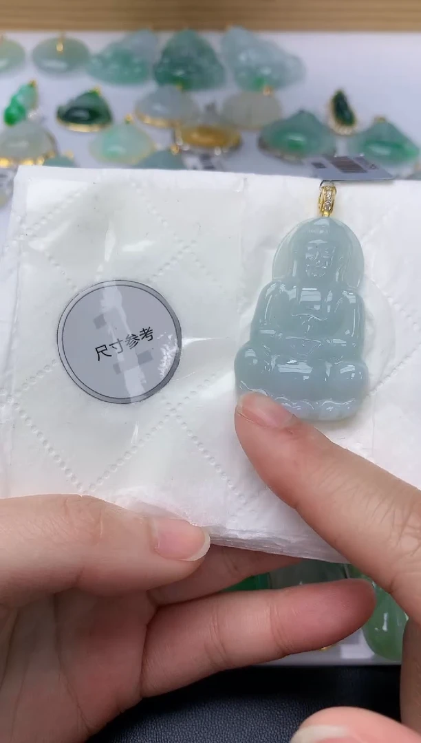 颈饰银S925镀金镶嵌翡翠天然A货