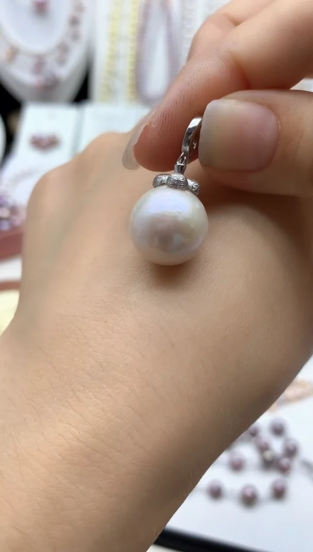 淡水珍珠银S925镶嵌吊坠(不含链)多样性发其一