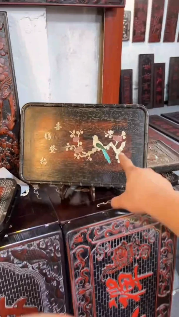 非洲紫檀（红花梨）40x26cm赏盘无底座