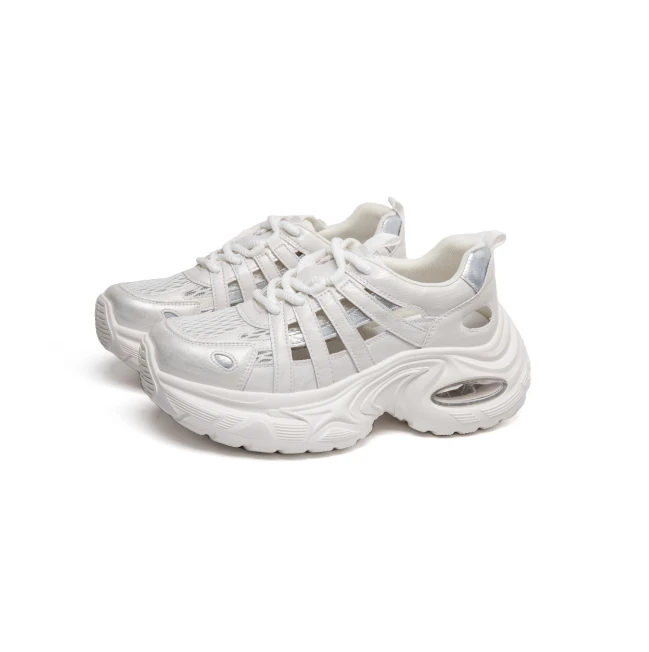 【闪电】镂空老爹鞋女2025夏季新款厚底百搭透气休闲鞋潮流