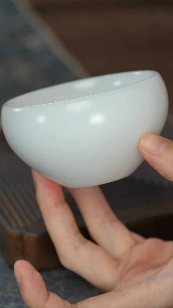 【A】【白瓷斗形璞玉杯】【以佳礼盒】
