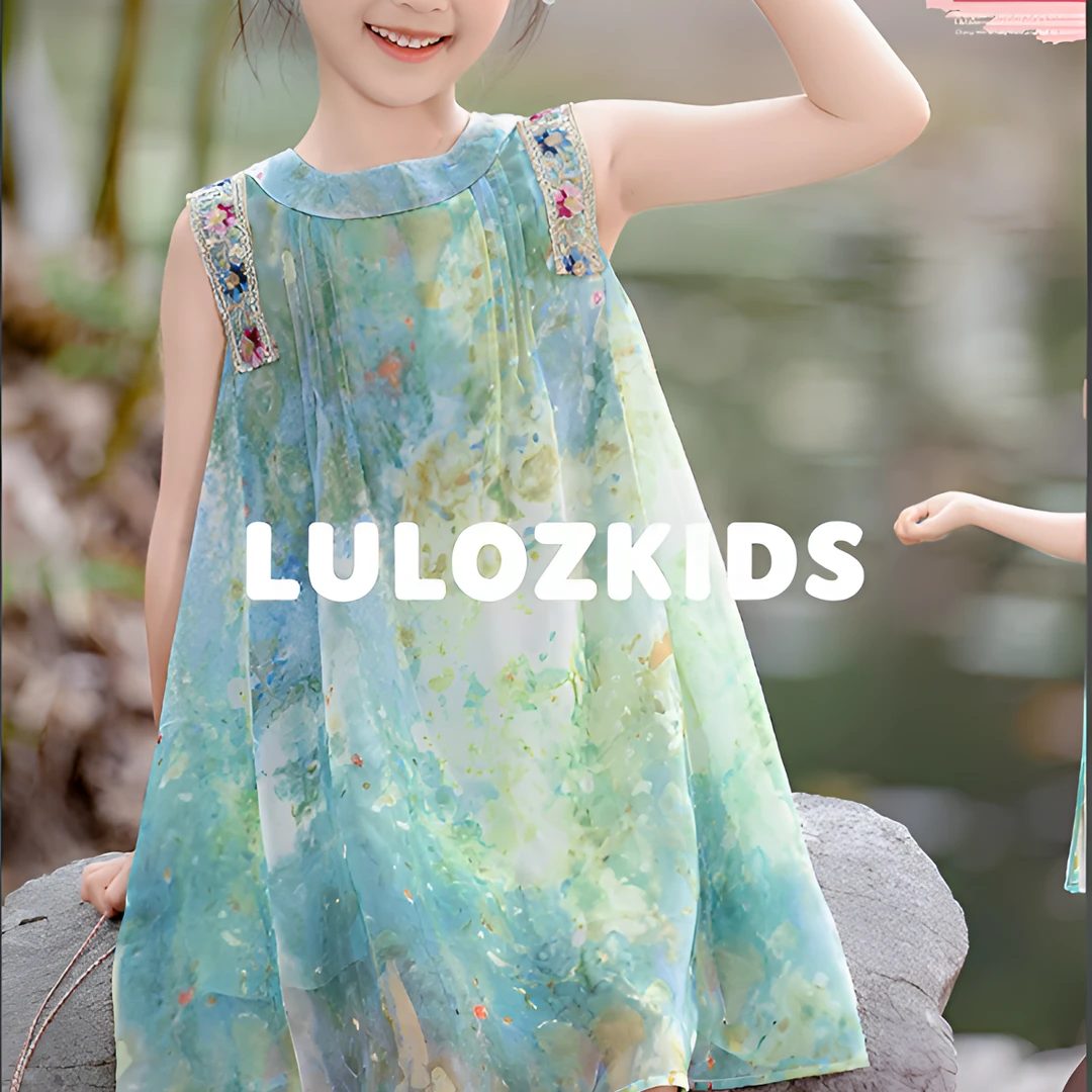 LULOZKIDS波西米亚风童装女童背心裙连衣裙民族风沙滩裙子薄款