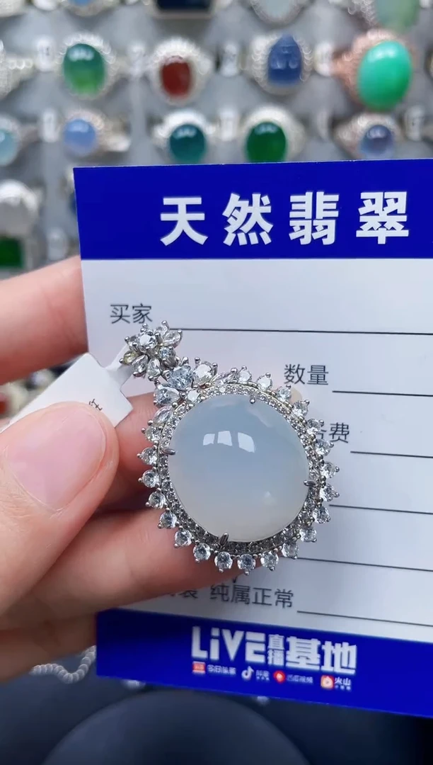 银S925镶嵌翡翠耳饰329