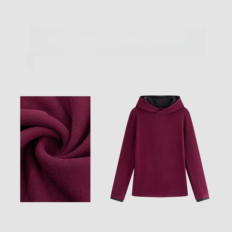 【亏本清货】穿即显瘦德绒撞色卫衣帽衫