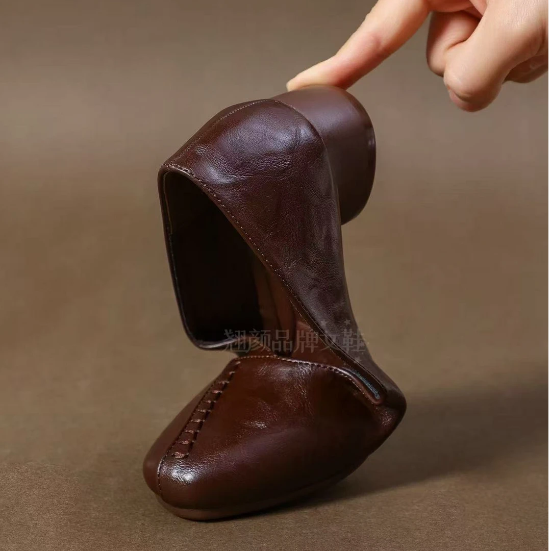 【翘颜品牌】2025春季新款气质时尚百搭软底舒适方尖头小单鞋368