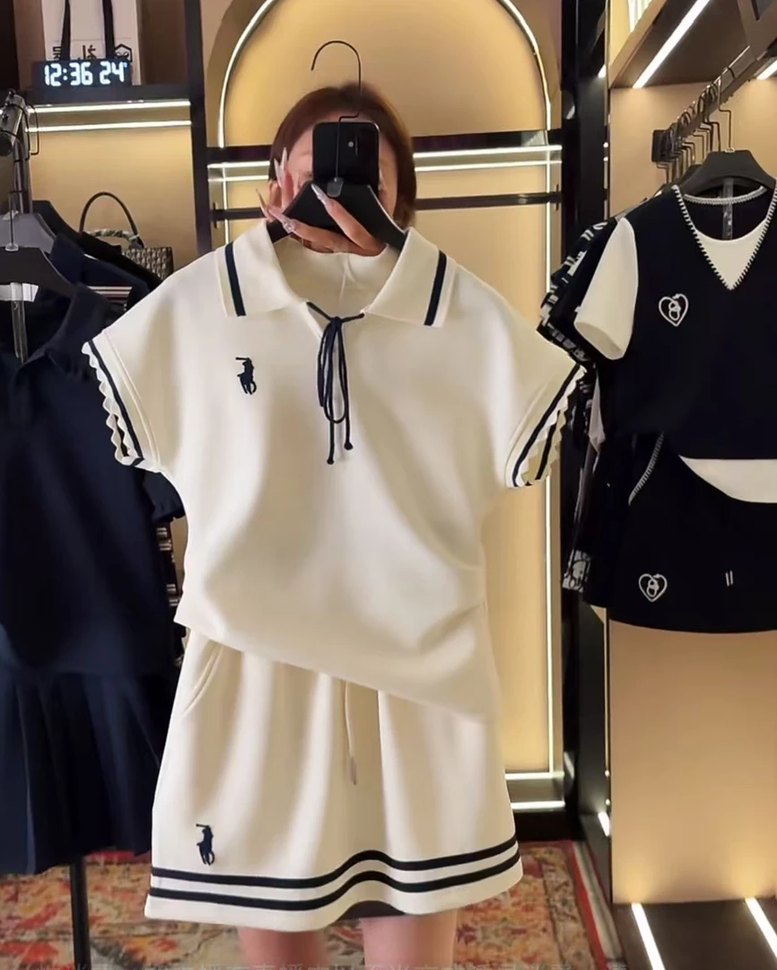 【宠粉价】减龄系列>宽松版夏季透气T恤短裙休闲套装NH-A446