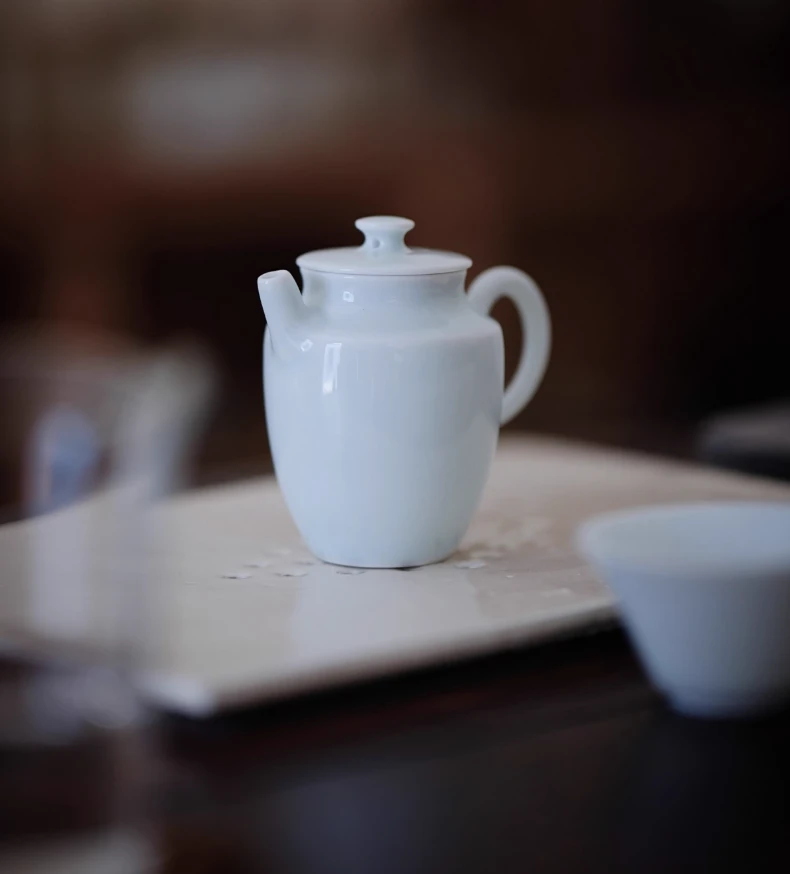 陆寿义陶瓷泡茶壶影青家用茶壶单壶高温还原烧泡茶壶