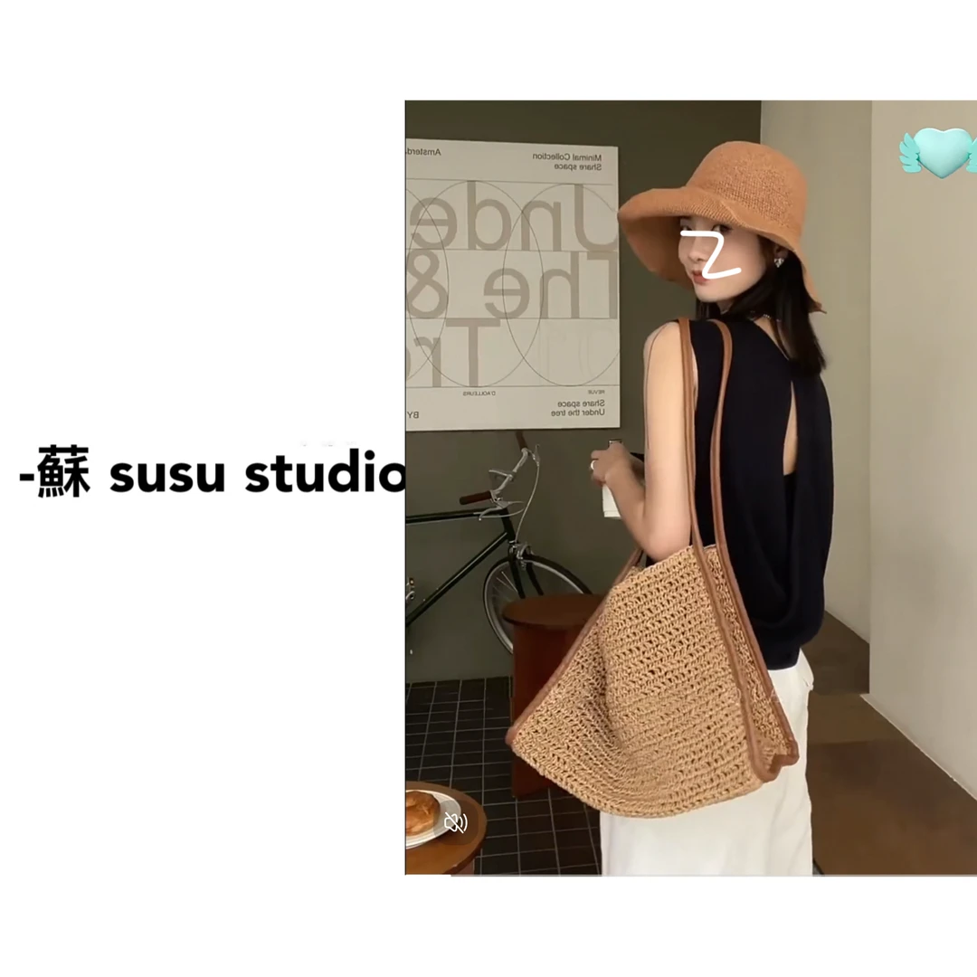 冰丝无袖针织衫t恤女夏季2025新款法式外穿坎肩薄款正肩背心上衣