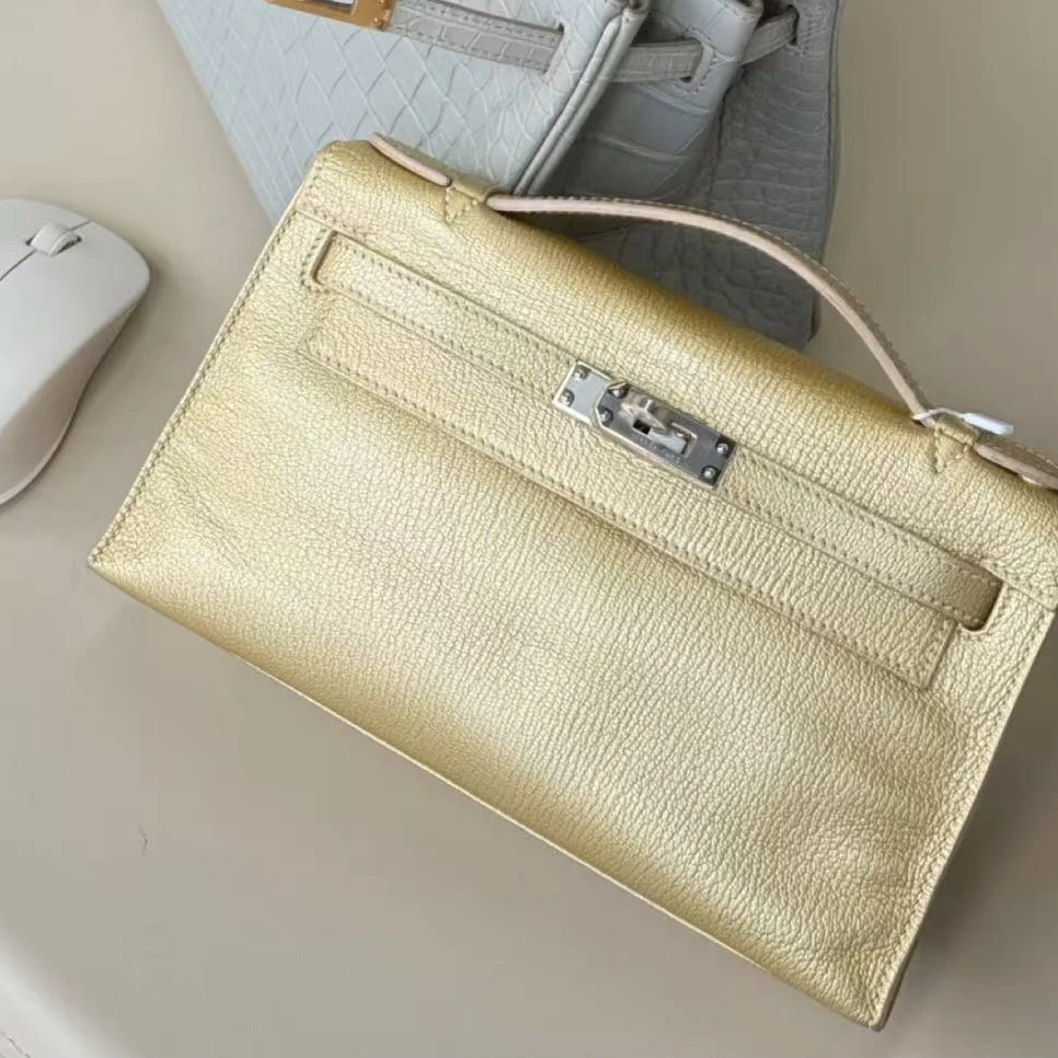 99新 Hermes/爱马仕 minikelly一代 奥林匹克金银扣框I刻