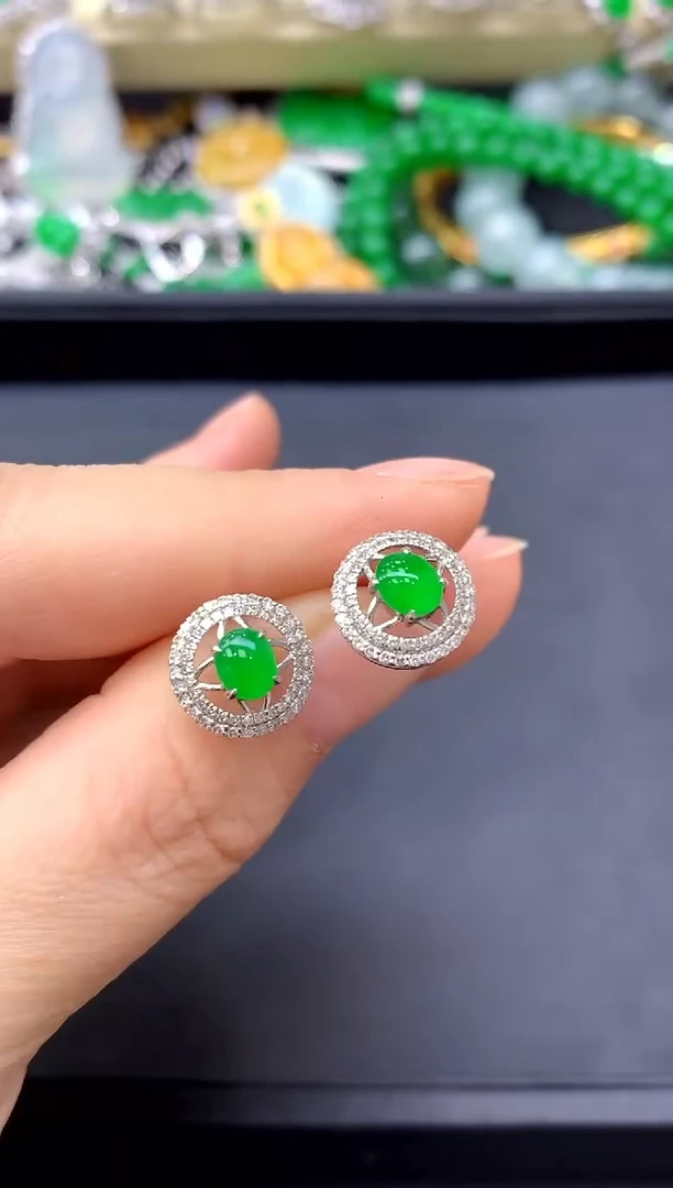 18K金镶嵌翡翠耳饰279-中国好珍宝